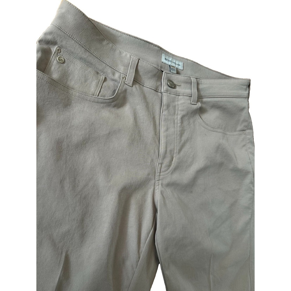 Peter Millar EB66 Classic Fit pants Men's 32x34 Khaki Tan Stretch Perform Golf